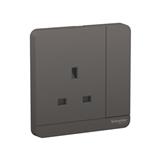 AVATARON 13A 1GANG 3PIN SOCKET E8315_DG_G11 DARK GREY