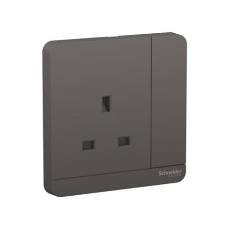 AVATARON 13A 1GANG 3PIN SOCKET E8315_DG_G11 DARK GREY