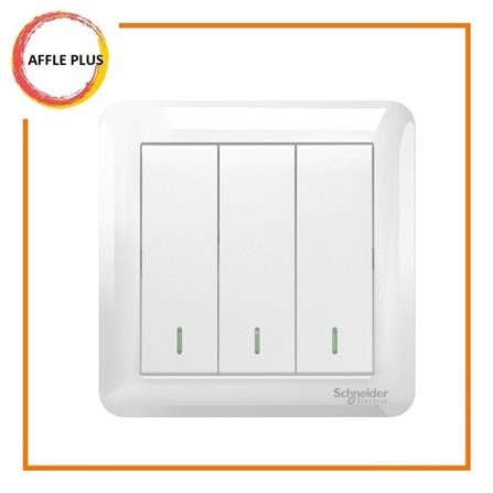 AFFLE PLUS 10A 3 GANG 1 WAY SWITCH A3G33B1A_WE_G11 WHITE
