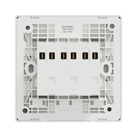 VIVACE E 10A 3 GANG 1 WAY SWITCH KBN33_1_WE_G11 WHITE
