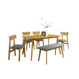 DINING SET 1+4+BENCH LINDY OAK GREY