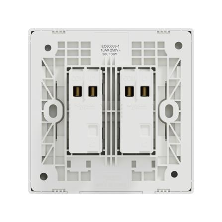 VIVACE E 10A 2 GANG 1 WAY SWITCH KBN32_1_WE_G11 WHITE