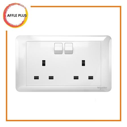 AFFLE PLUS 13A 2 GANG SWITCH SOCKET A3GT25_WE_G11 WHITE