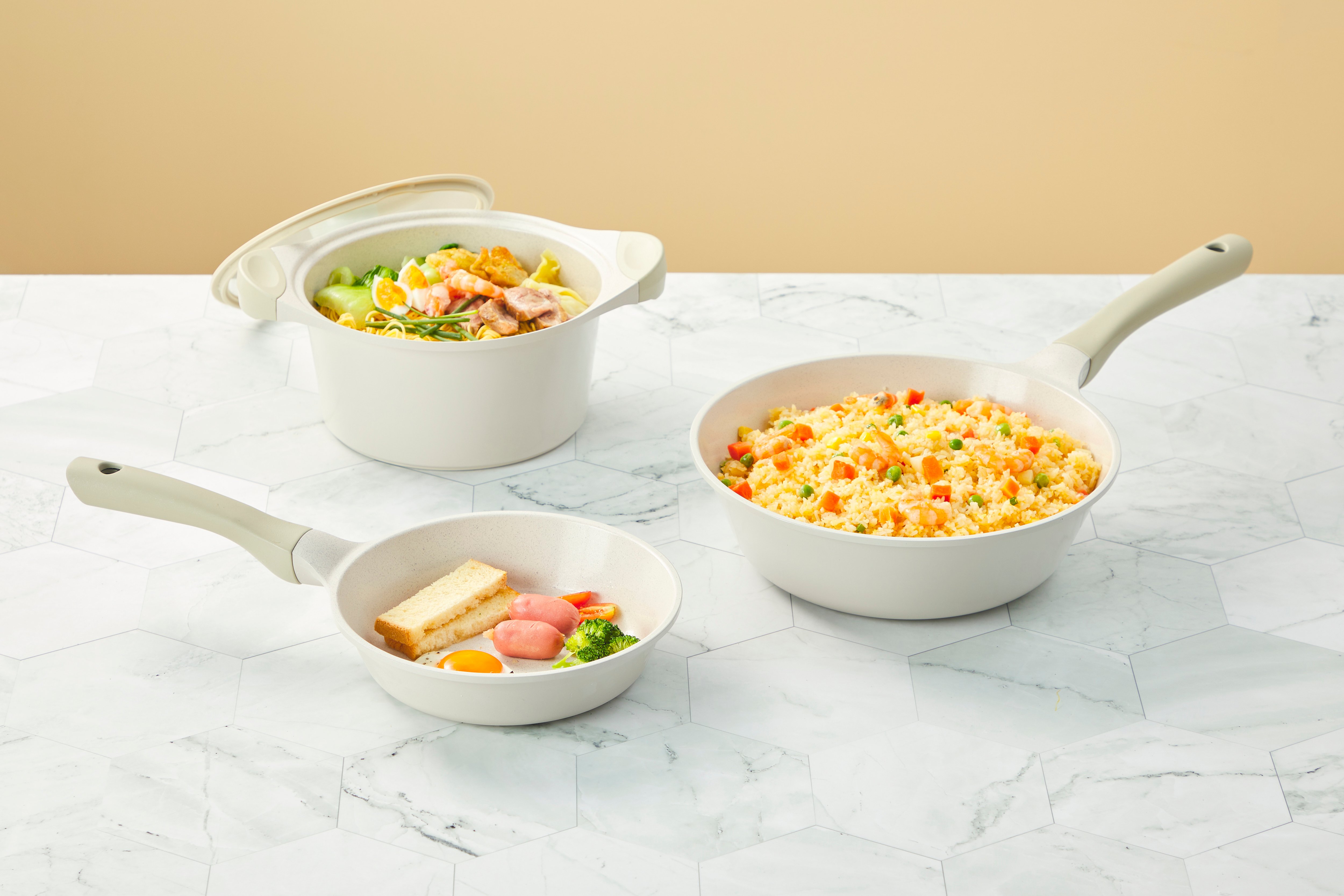 INOCHI OMI GREY MARBLE DEEP FRYPAN 26CM