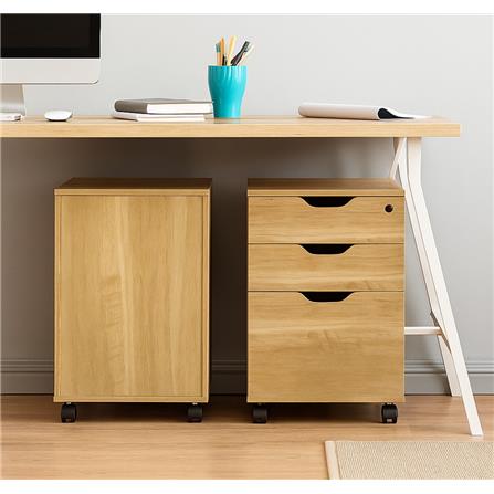 OFFICE PEDESTAL WITH LOCK OAK