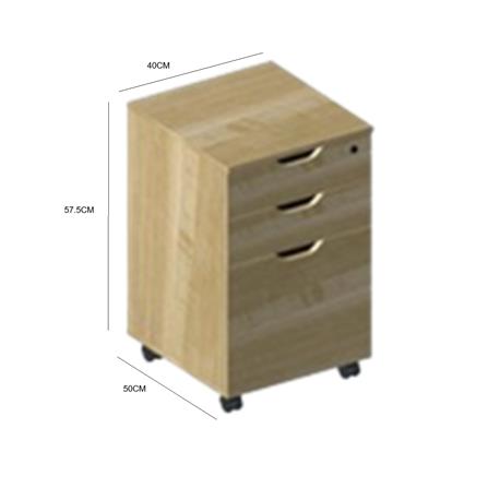 OFFICE PEDESTAL WITH LOCK OAK