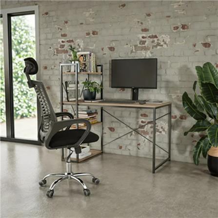 OFFICE DESK ALASKA WITH SHELVING OAK