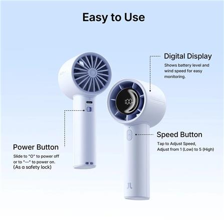 JISULIFE HANDHELD FAN LIFE10S-GREY WITH LED DIGITAL DISPLAY