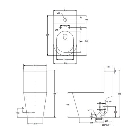 JOHNSON SUISSE VENICE 1P TOILET WBSC950218WW S-TRAP 250MM