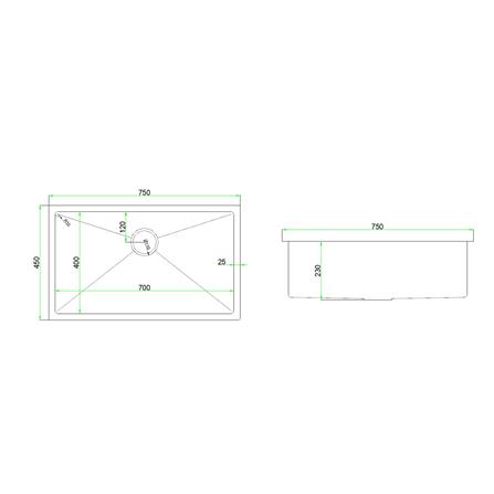 CABANA BUILT-IN NANOMAGMA STAINLESS STEEL SINK PAKCAGE CKS6407 1BOWL SILVER 75CM WITH PULL OUT TAP