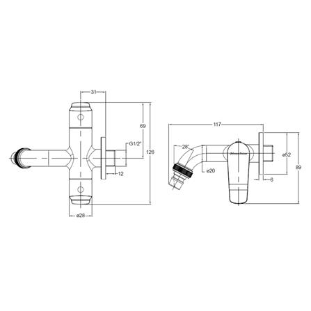 JOHNSON SUISSE LAZIO 1/2" 2-WAY BIB TAP WBFA301701 BLACK