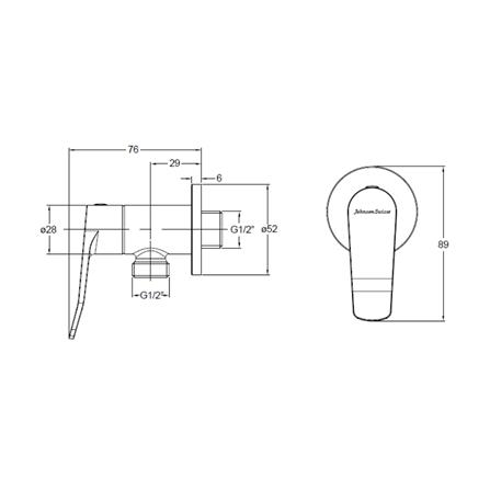 JOHNSON SUISSE LAZIO 1/2" ANGLE VALVE WBFA301702 BLACK