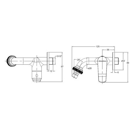 JOHNSON SUISSE LAZIO 1/2" WASHING MACHINE TAP WBFA301700 BLACK
