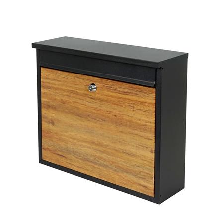 MAILBOX D MAIL BOX AMIN BLACK/WOOD [EXCLUSIVE FROM HOMEPRO THAILAND]