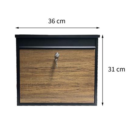 MAILBOX D MAIL BOX AMIN BLACK/WOOD [EXCLUSIVE FROM HOMEPRO THAILAND]