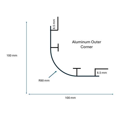 ECOCLASS ALUMINUM OUTER CORNER R90 AOC-7015