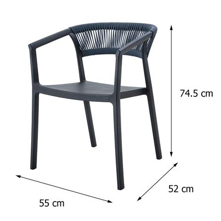 PATIO CHAIR SPRING ROPE BLACK/GREY [EXCLUSIVE FROM HOMEPRO THAILAND]