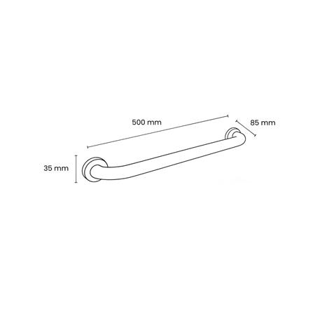 ROCCONI GRAB BAR RCN 2500/B 50CM MATTE BLACK