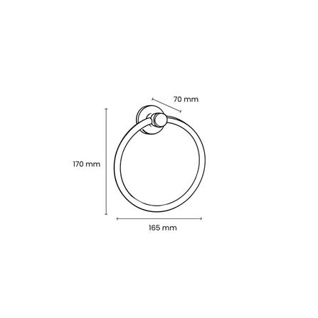 ROCCONI TOWEL RING RCN B5715 16.5CM MATTE BLACK