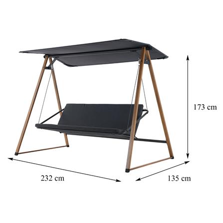 3-SEATER SWING BENETTA SERENITY NATURAL WOOD/BLACK [EXCLUSIVE FROM HOMEPRO THAILAND]