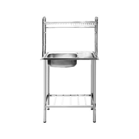 FREESTANDING SINK DYNA HOME DH7545GB 1B1D SILVER [EXCLUSIVE FROM HOMEPRO THAILAND]