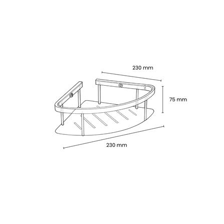 ROCCONI CORNER BASKET RCN B5701 MATTE BLACK WITH ROSEGOLD