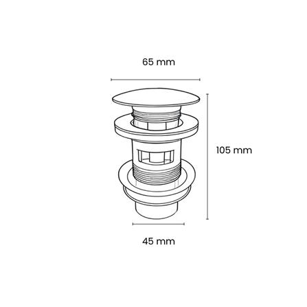 FELICE PUSH TYPE POP-UP WASTE FLE A-B42 MATTE BLACK
