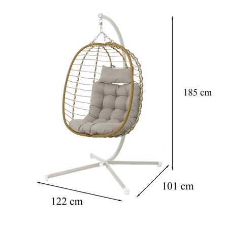 WICKER EGG CHAIR SPRING ALVIS BEIGE [EXCLUSIVE FROM HOMEPRO THAILAND]