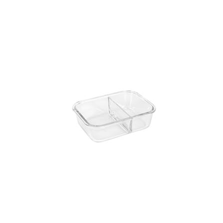 FUKURO YOKI BOROSILICATE GLASS CONTAINER 1000ML RECTANGLE (TWIN COMPARTMENT)