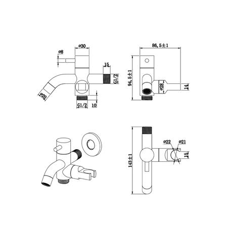 FELICE TWO WAY FAUCET FLE 511B MATTE BLACK ROSE GOLD