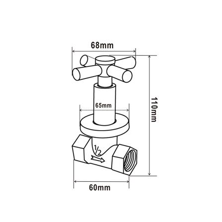 FELICE CONCEALED STOP VALVE FLE 809/B MATTE BLACK ROSEGOLD