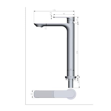 FELICE SINK FAUCET FLE 2314 MATT BLACK ROSEGOLD