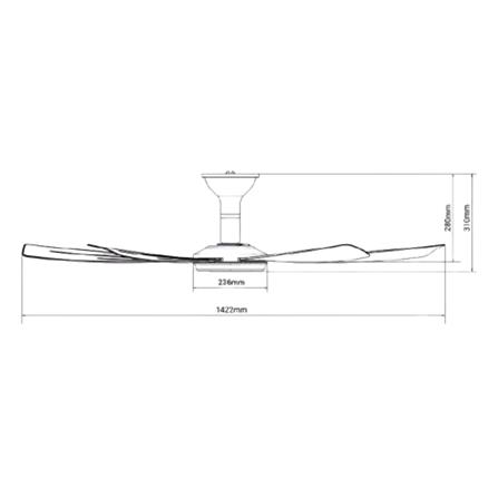 RIEGEN CEILING FAN RCF-MINI30-5BL-BC 30-INCH BLACK CHESTNUT