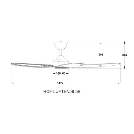 RIEGEN CEILING FAN RCF-LUFTEN56-5B-NMO 56-INCH WOOD