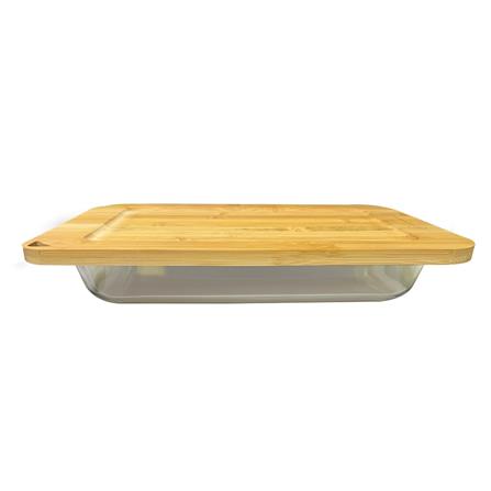 CARL SMITH SOHN RECT BAKEWARE WITH BAMBOO LID 2200ML