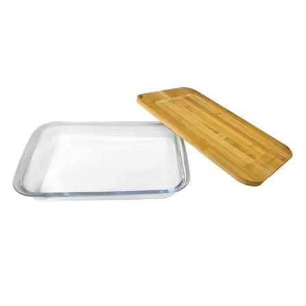 CARL SMITH SOHN RECT BAKEWARE WITH BAMBOO LID 2200ML