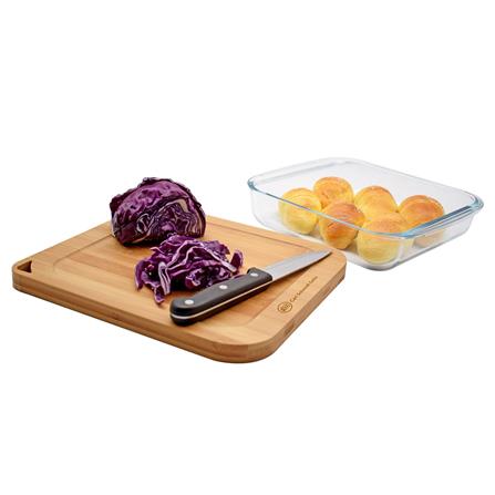 CARL SMITH SOHN RECT BAKEWARE WITH BAMBOO LID 2200ML