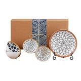 JAPANESE STYLE CERAMIC TABLEWARE BOWL & PLATE GIFT BOX SET -CP - 6PCS SET-A
