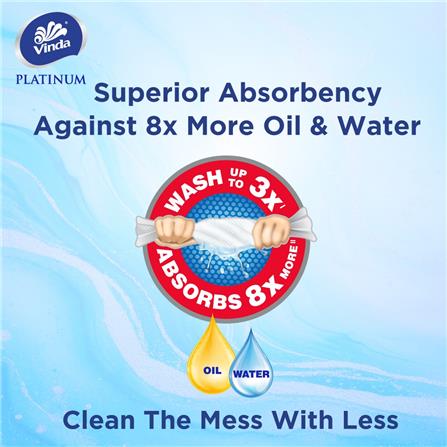 VINDA PLATINUM WASHABLE MULTI-PURPOSA HANGING KITCHEN TOWEL 180S