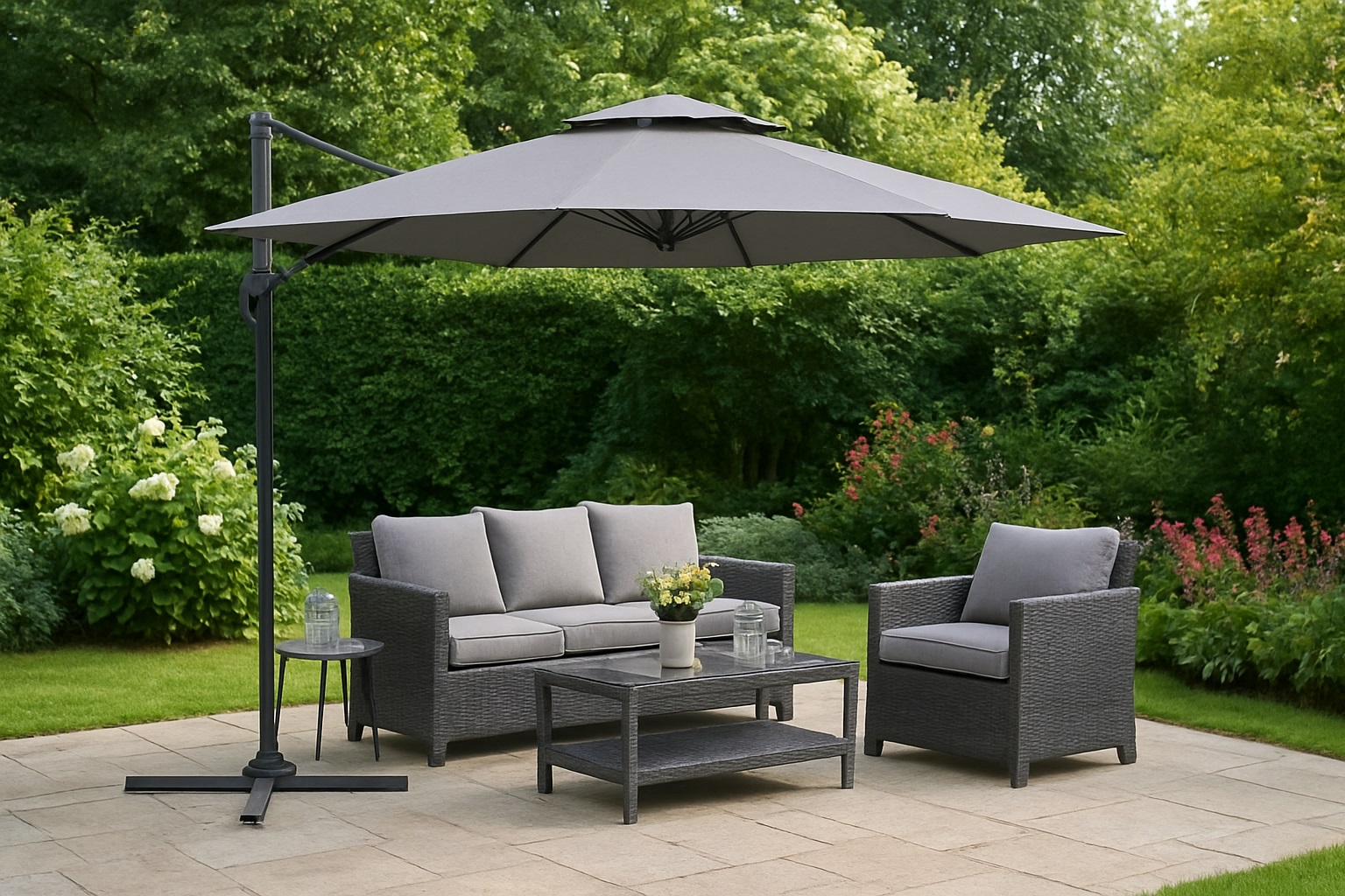 SPRING OFFSET PARASOL RIO DARK GREY