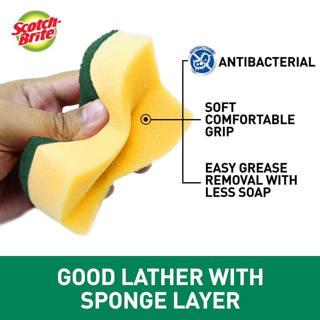 SB TOUGH CLEAN ANTIBAC SCRUB SPONGE 3PCS/PACK