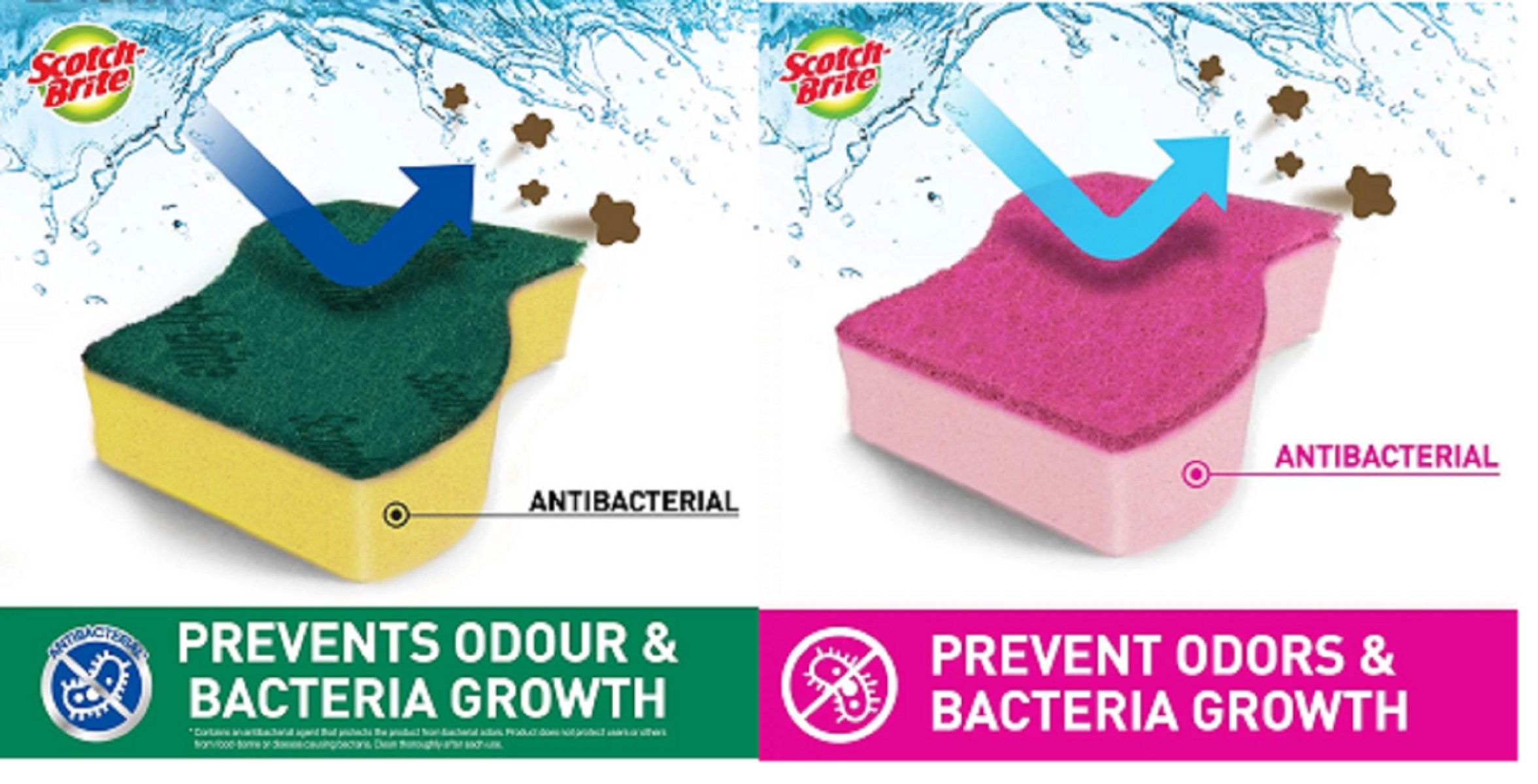 SB TOUGH CLEAN & EASY CLEAN NON SCATCH ANTIBAC SCRUB SPONGE  B2F1