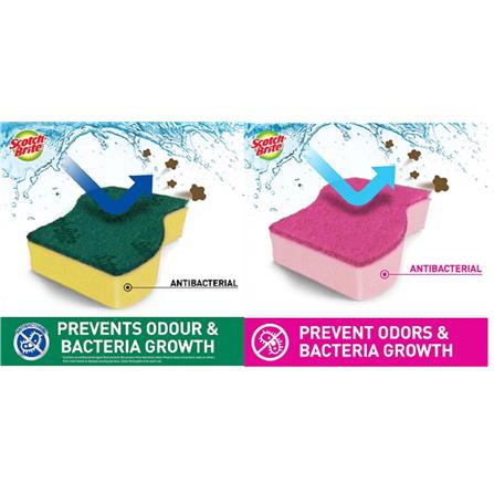 SB TOUGH CLEAN & EASY CLEAN NON SCATCH ANTIBAC SCRUB SPONGE  B2F1