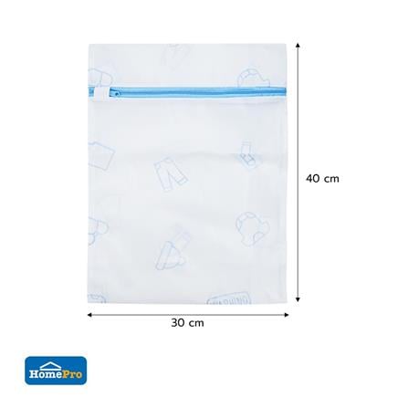 LAUNDRY BAG SQUARE PLIM SOFTY 40X50CM WHITE/BLUE