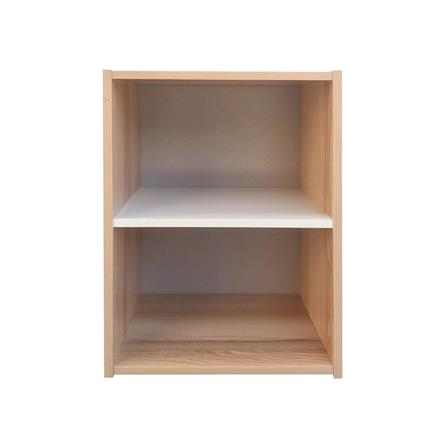 OPEN CABINET WITH 2 COMPARTMENTS FURDINI FINE WOOD GRAIN/WHITE CREAM FABRIC PATTERN [EXCLUSIVE FROM HOMEPRO THAILAND]