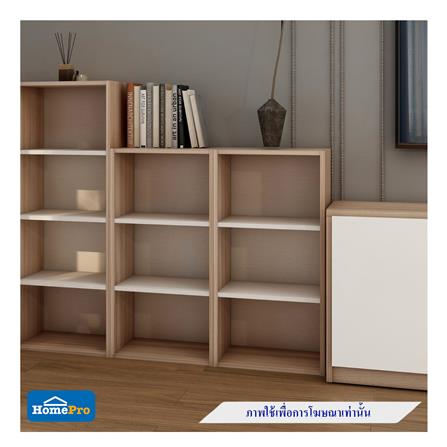 OPEN CABINET WITH 3 COMPARTMENTS FURDINI FINE WOOD GRAIN/WHITE CREAM FABRIC PATTERN [EXCLUSIVE FROM HOMEPRO THAILAND]