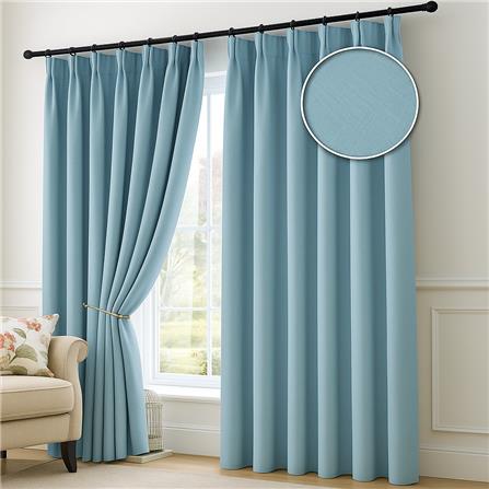 RED DANIELLE CURTAIN FRENCH PLEAT URBAN C24 80969 8D STERLING BLUE