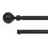 HOME LIVING STYLE DOUBLE CURTAIN ROD 19MM METAL 180-310CM BLACK