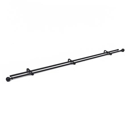 HOME LIVING STYLE DOUBLE CURTAIN ROD 19MM METAL 120-210CM BLACK