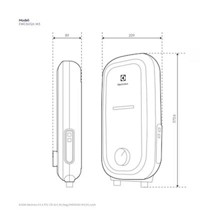 ELECTROLUX S/HEATER NON PUMP WITH HAND SHOWER EWE361QX-W3 WHITE